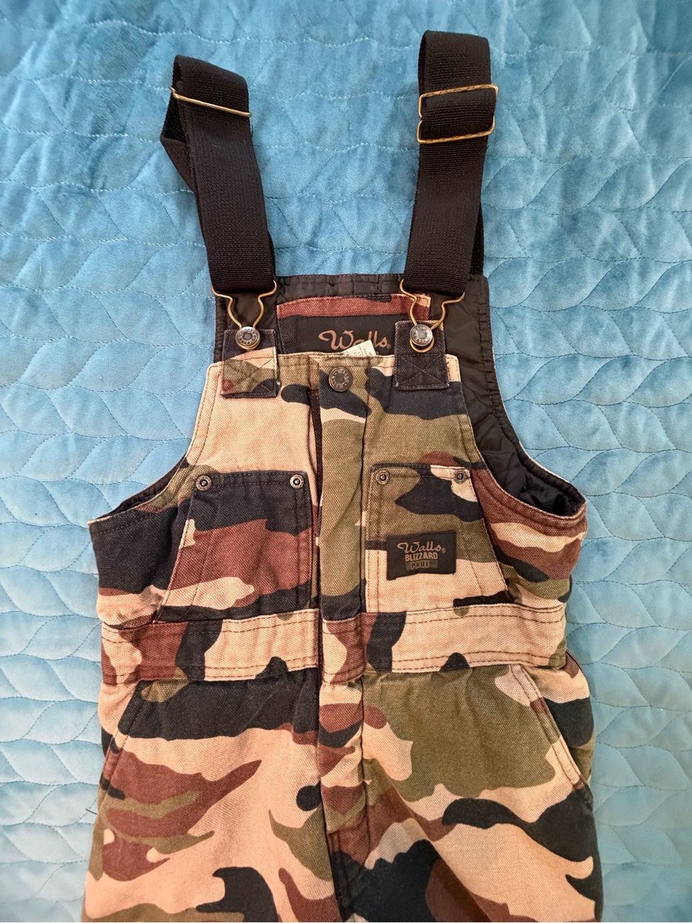 Walls Kids Camo Bib Overalls in Camouflage Blizzard 8/10